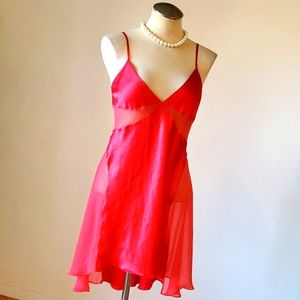 Victoria’s Secret red silk short slip nightgown